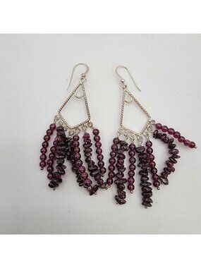 Jay King DTR Desert Rose Trading 925 Garnet Dangle Earrings